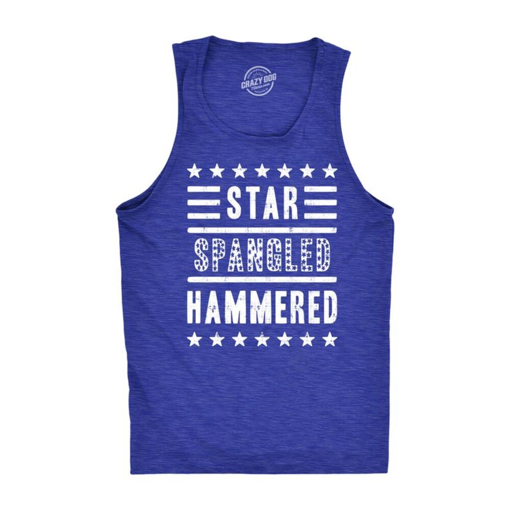 Mens Star Spangled Hammered Funny Shirts Workout Sleeveless Fitness Tank Top